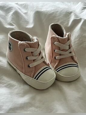 Keds Baby Pink Canvas High-Top Crib Shoes